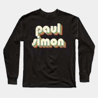 Retro Vintage Rainbow Paul Letters Distressed Style Long Sleeve T-Shirt